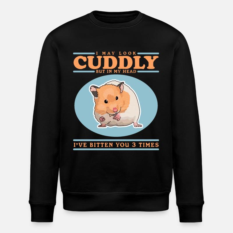 Hamster Zwerghamster Goldhamster Geschenk - Stanley/Stella Unisex Bio-Sweatshirt ROLLER - Schwarz