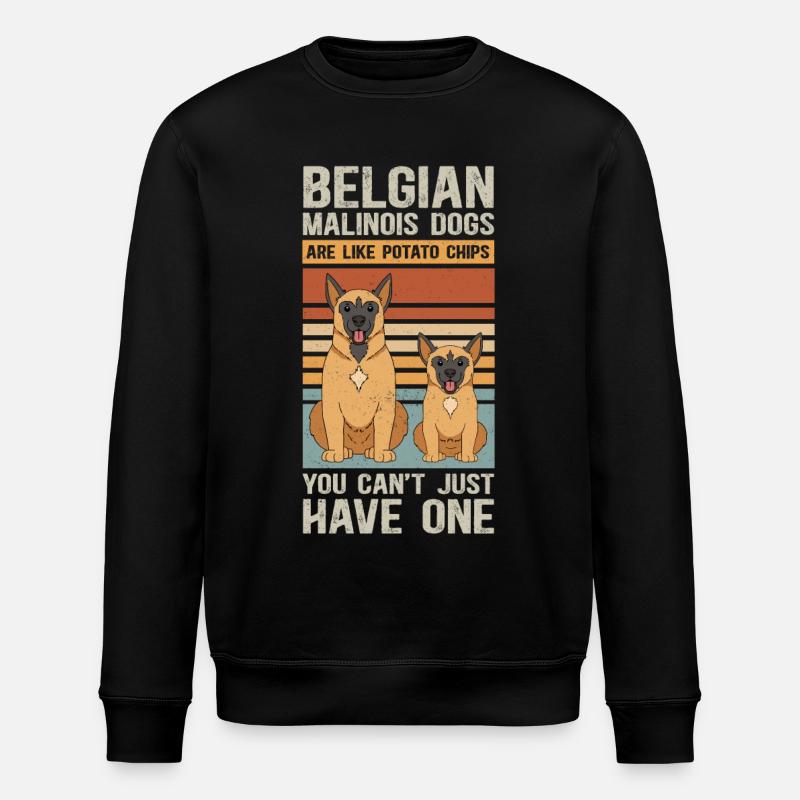 Belgian Shepherd Malinois Dog Gift - Stanley/Stella ROLLER Unisex Organic Sweatshirt - black