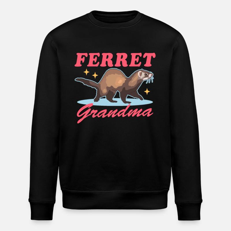 Frettchen Grandma | Frettchen Besitzer Geschenk - Stanley/Stella Unisex Bio-Sweatshirt ROLLER - Schwarz