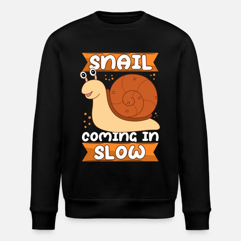 Snail Funny Snails Gift - Stanley/Stella ROLLER Unisex Organic Sweatshirt - black