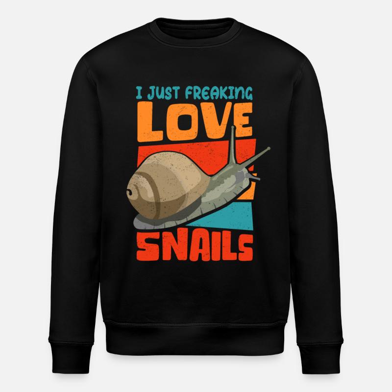 Snails Funny Snail Gift - Stanley/Stella ROLLER Unisex Organic Sweatshirt - black
