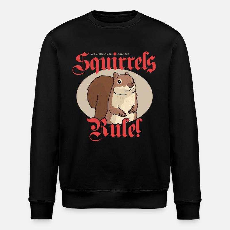 Süßes Eichhörnchen Grauhörnchen Hörnchen Geschenk - Stanley/Stella Unisex Bio-Sweatshirt ROLLER - Schwarz