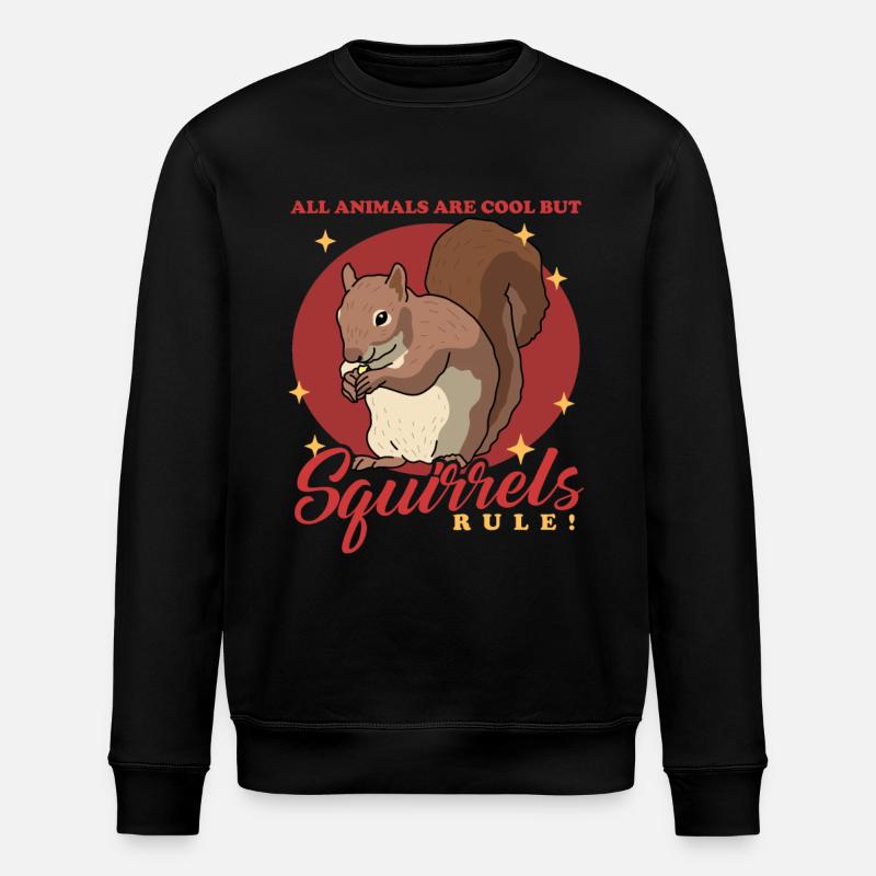 Süße Eichhörnchen Grauhörnchen Hörnchen Geschenk - Stanley/Stella Unisex Bio-Sweatshirt ROLLER - Schwarz