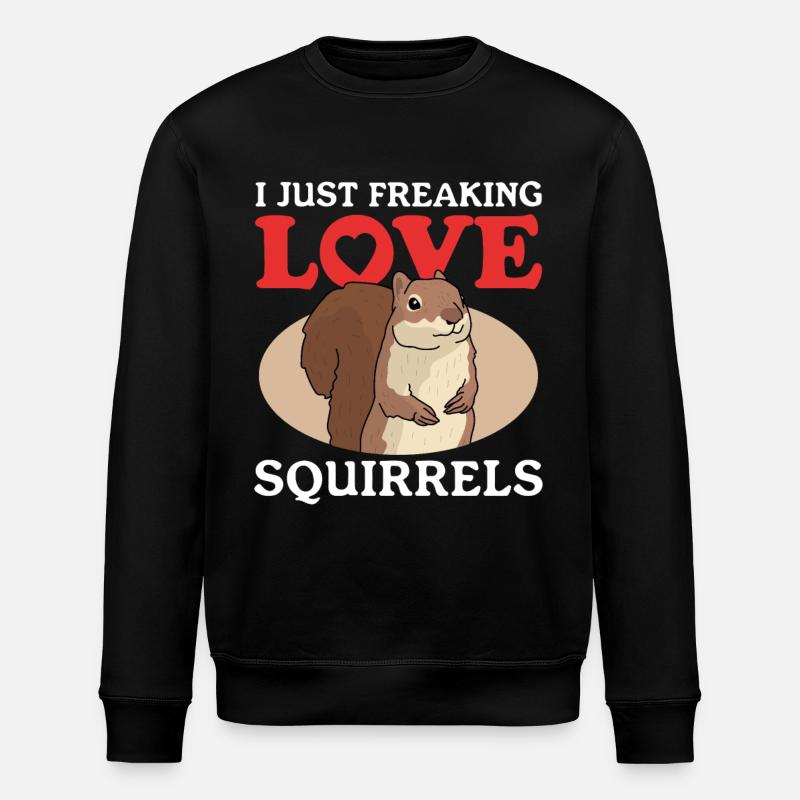 Cute Squirrel Squirrel Gift - Stanley/Stella ROLLER Unisex Organic Sweatshirt - black