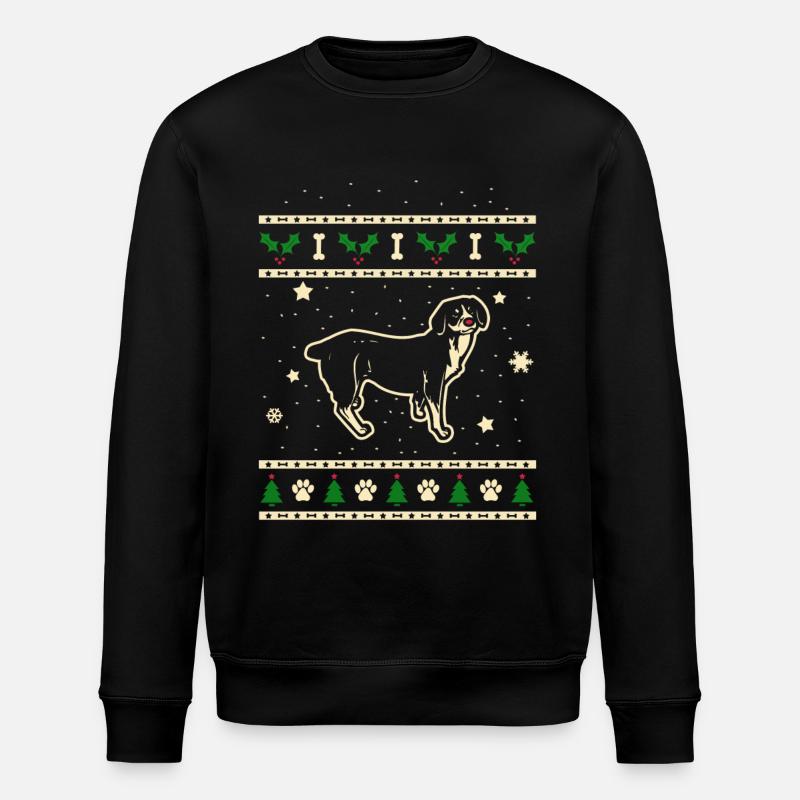 Entlebucher Christmas Gift - Stanley/Stella ROLLER Unisex Organic Sweatshirt - black