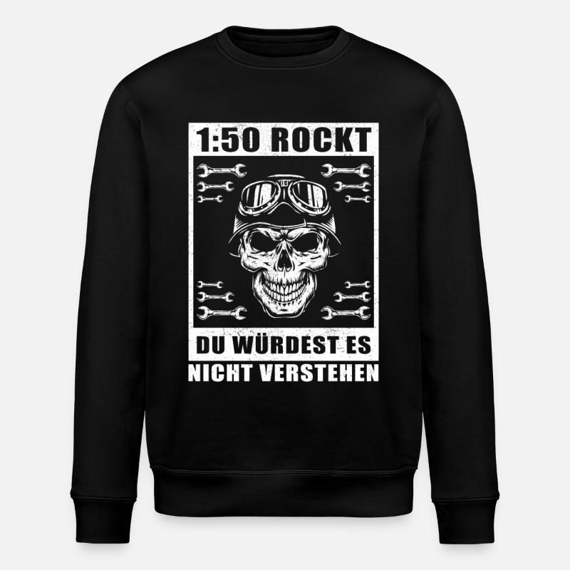 Mofa Moped Mofafahrer Mopedfahrer Geschenk - Stanley/Stella Unisex Bio-Sweatshirt ROLLER - Schwarz