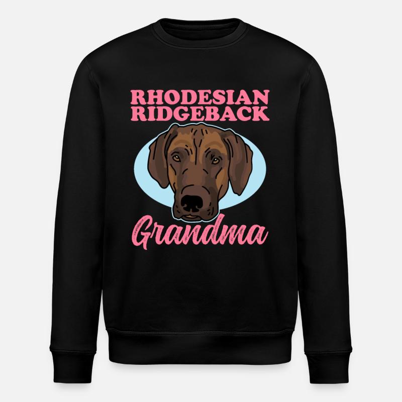 Rhodesian Ridgeback Grandma Dog Gift - Stanley/Stella ROLLER Unisex Organic Sweatshirt - black