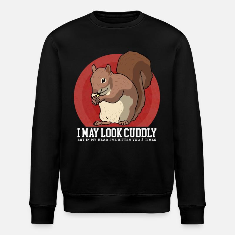 Cute Squirrel Squirrel Gift - Stanley/Stella ROLLER Unisex Organic Sweatshirt - black