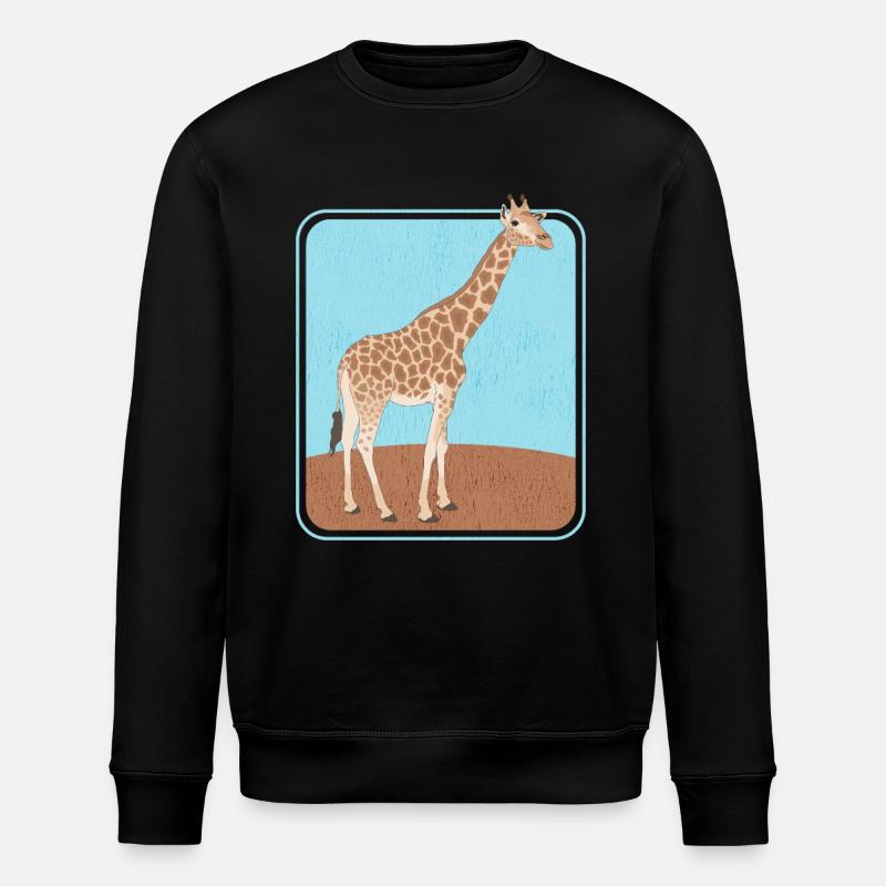 Giraffe Lover Giraffe Gift - Stanley/Stella ROLLER Unisex Organic Sweatshirt - black