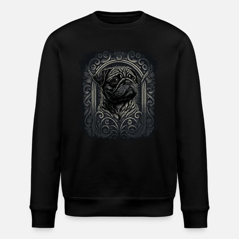 Kleiner Mops - Stanley/Stella Unisex Bio-Sweatshirt ROLLER - Schwarz