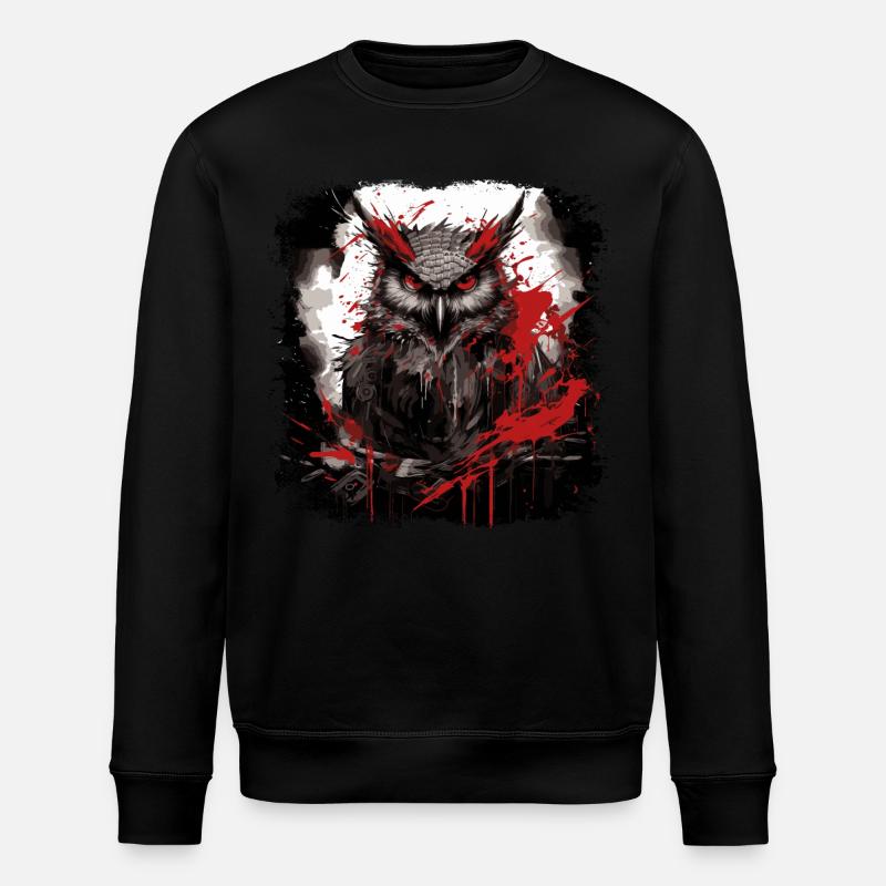 Gothic Eule - Stanley/Stella Unisex Bio-Sweatshirt ROLLER - Schwarz