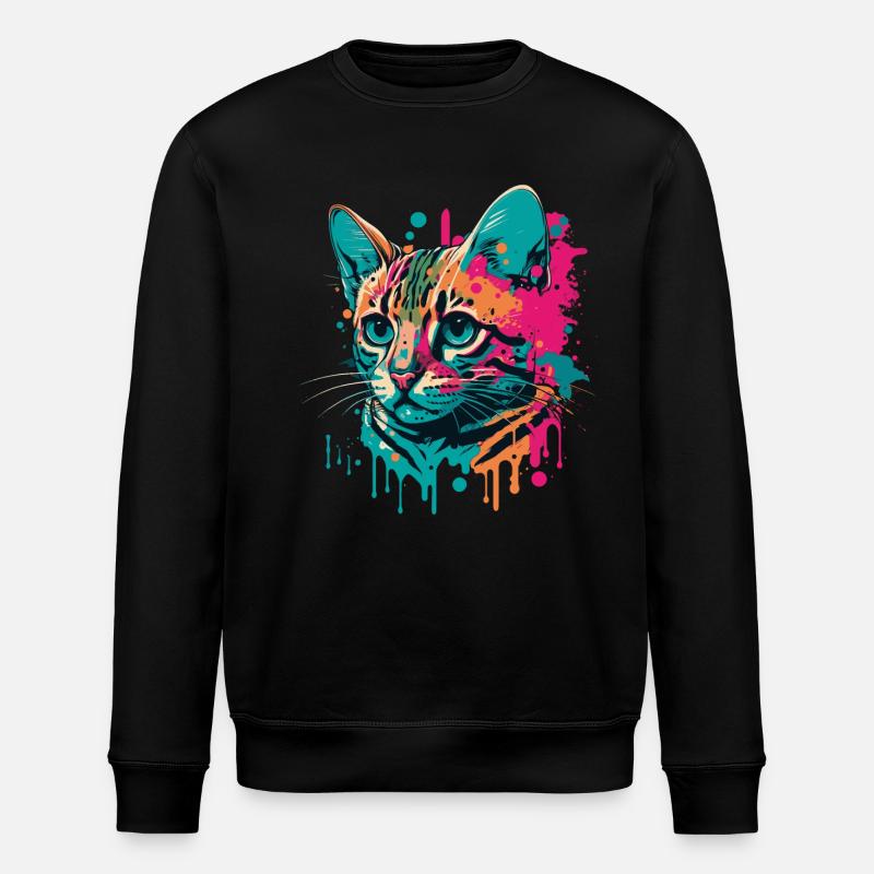 Coole Katze - Stanley/Stella Unisex Bio-Sweatshirt ROLLER - Schwarz