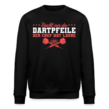 Dart Reicht mir die Pfeile Dartspieler - Stanley/Stella Unisex Bio-Sweatshirt ROLLER - Schwarz - Vorne - Nik (191cm)