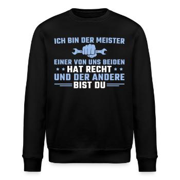 Kfz Mechaniker Meister Spruch Handwerker - Stanley/Stella Unisex Bio-Sweatshirt ROLLER - Schwarz - Vorne - Nik (191cm)