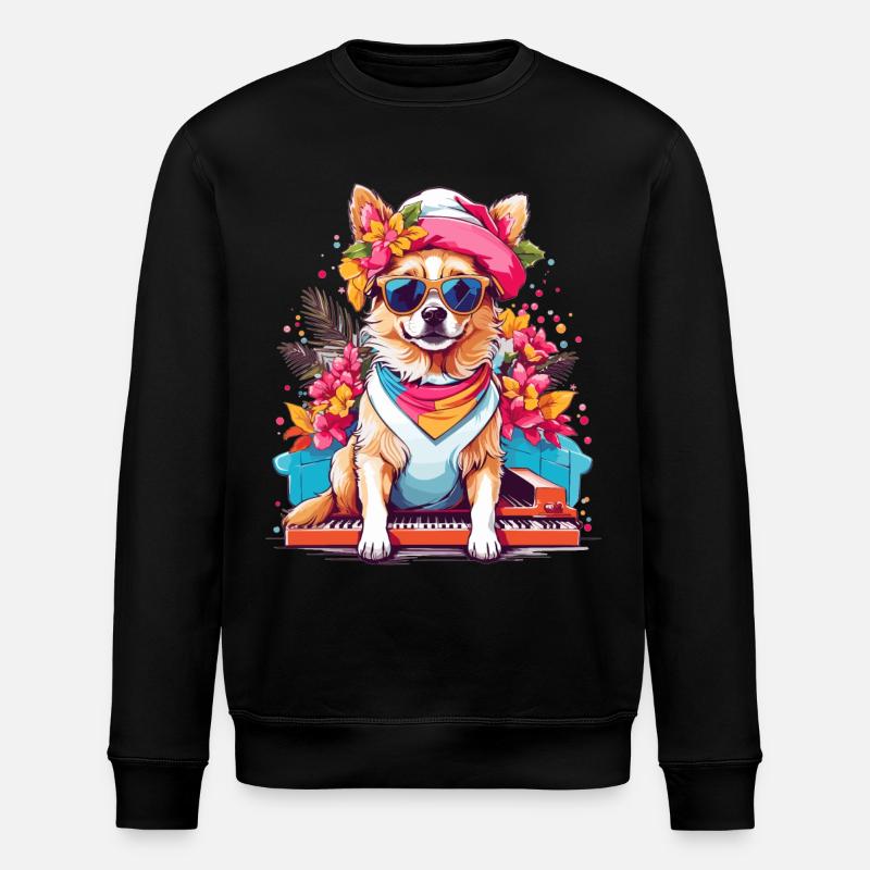 Chien avec piano - Sweat bio ROLLER Stanley/Stella Unisexe - noir