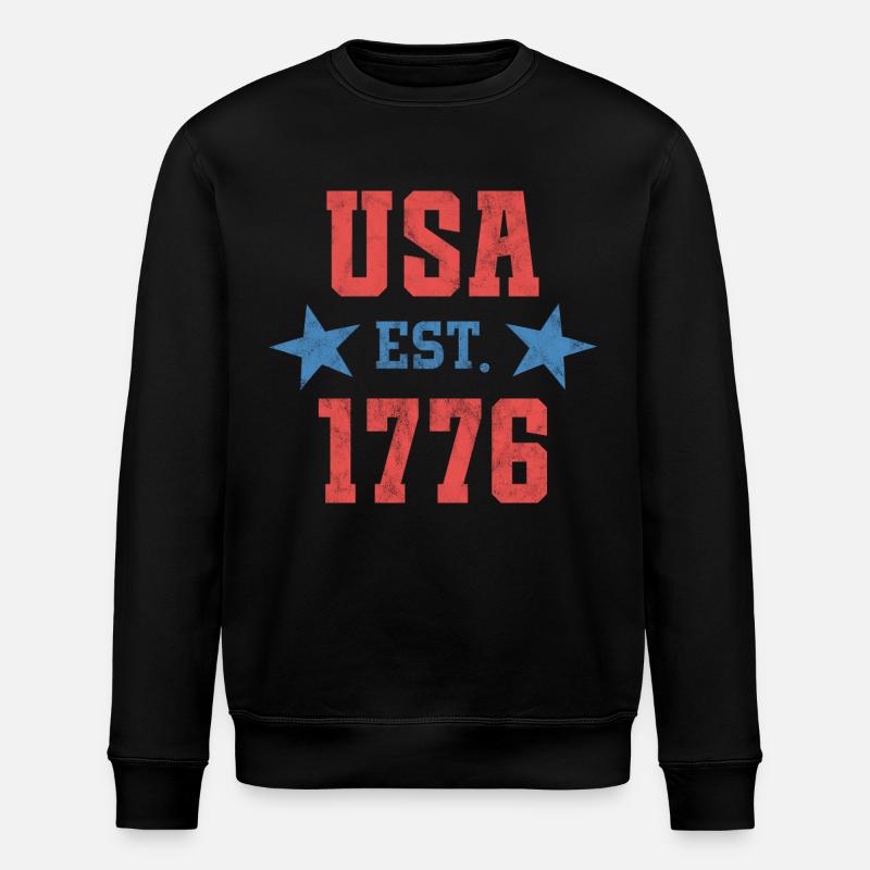 États-Unis Est 1776 - Sweat bio ROLLER Stanley/Stella Unisexe - noir