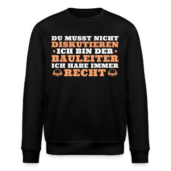 Bauaufsicht Bauherr Bauleiter - Stanley/Stella Unisex Bio-Sweatshirt ROLLER - Schwarz - Vorne - Nik (191cm)