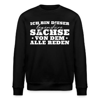 Sächsischer Dialekt Sächsisch Sachse - Stanley/Stella Unisex Bio-Sweatshirt ROLLER - Schwarz - Vorne - Nik (191cm)
