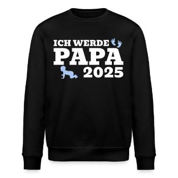 Ich werde Papa 2025 - Stanley/Stella Unisex Bio-Sweatshirt ROLLER - Schwarz - Vorne - Nik (191cm)