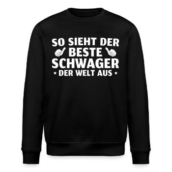 Familie Bester Schwager Geschenk - Stanley/Stella Unisex Bio-Sweatshirt ROLLER - Schwarz - Vorne - Nik (191cm)