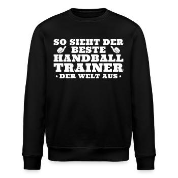 Bester Handballtrainer der Welt - Stanley/Stella Unisex Bio-Sweatshirt ROLLER - Schwarz - Vorne - Nik (191cm)