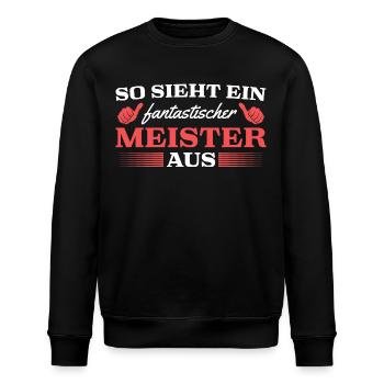 Meisterprüfung bestanden Ausbildung Meister - Stanley/Stella Unisex Bio-Sweatshirt ROLLER - Schwarz - Vorne - Nik (191cm)