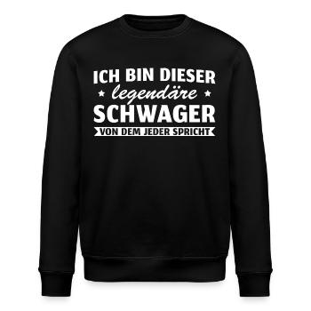 Legendärer Schwager von dem jeder spricht - Stanley/Stella Unisex Bio-Sweatshirt ROLLER - Schwarz - Vorne - Nik (191cm)