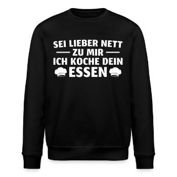 Hobbykoch Sei lieber nett Koch - Stanley/Stella Unisex Bio-Sweatshirt ROLLER - Schwarz - Vorne - Nik (191cm)