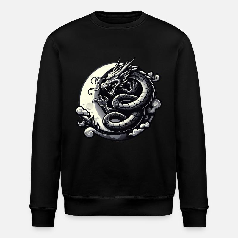 Mystische Drachen-Silhouette - Stanley/Stella Unisex Bio-Sweatshirt ROLLER - Schwarz