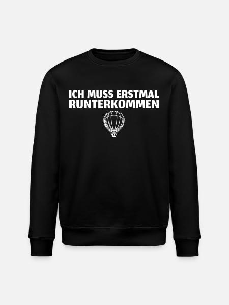 Ballonfahren Erstmal Runterkommen Ballonfahrer - Stanley/Stella Unisex Bio-Sweatshirt ROLLER - Schwarz