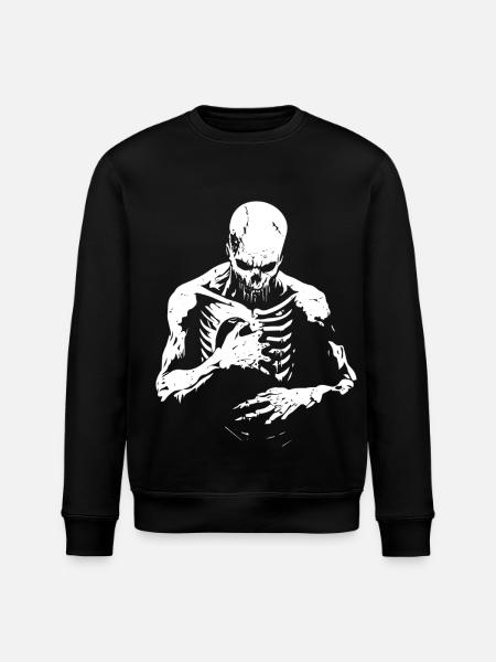 Decaying zombie reaches into chest - Stanley/Stella ROLLER Unisex Organic Sweatshirt - black