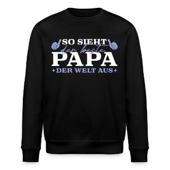Bester Papa der Welt Vatertag - Stanley/Stella Unisex Bio-Sweatshirt ROLLER - Schwarz - Vorne - Nik (191cm)