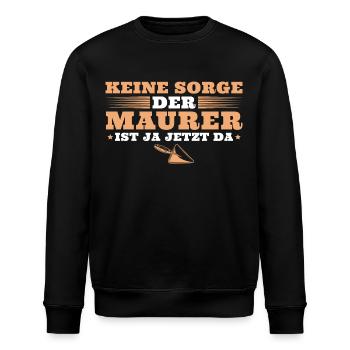 Handwerker Der Maurer ist jetzt da - Stanley/Stella Unisex Bio-Sweatshirt ROLLER - Schwarz - Vorne - Nik (191cm)