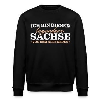 Sächsischer Dialekt Legendärer Sachse - Stanley/Stella Unisex Bio-Sweatshirt ROLLER - Schwarz - Vorne - Nik (191cm)