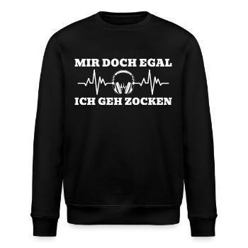 Gaming Spruch Videospiele Zocken - Stanley/Stella Unisex Bio-Sweatshirt ROLLER - Schwarz - Vorne - Nik (191cm)