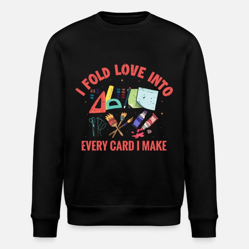 Card Crafting Artist Gift Idea - Stanley/Stella ROLLER Unisex Organic Sweatshirt - black
