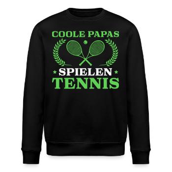 Tennis Papa Tennisspieler Vatertag - Stanley/Stella Unisex Bio-Sweatshirt ROLLER - Schwarz - Vorne - Nik (191cm)