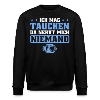 Taucher Tauchsport Männer Tauchen - Stanley/Stella Unisex Bio-Sweatshirt ROLLER - Schwarz - Vorne - Nik (191cm)