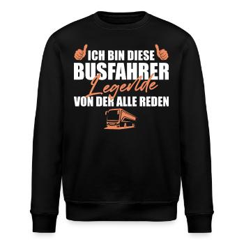Busfahrer Legende Berufskraftfahrer Geschenk - Stanley/Stella Unisex Bio-Sweatshirt ROLLER - Schwarz - Vorne - Nik (191cm)