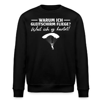 Paragliding Pilot Gleitschirm - Stanley/Stella Unisex Bio-Sweatshirt ROLLER - Schwarz - Vorne - Nik (191cm)