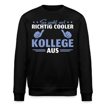 Arbeitskollege Cooler Kollege Geschenk - Stanley/Stella Unisex Bio-Sweatshirt ROLLER - Schwarz - Vorne - Nik (191cm)