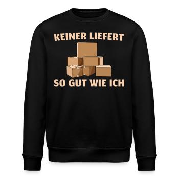 Paketbote Post Zusteller Postbote Geschenk - Stanley/Stella Unisex Bio-Sweatshirt ROLLER - Schwarz - Vorne - Nik (191cm)