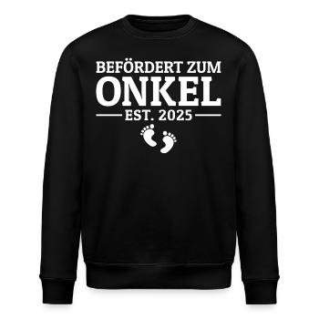 Schwangerschaft verkünden 2025 Onkel - Stanley/Stella Unisex Bio-Sweatshirt ROLLER - Schwarz - Vorne - Nik (191cm)