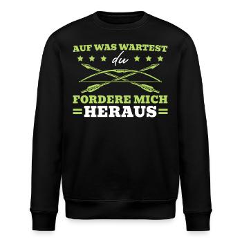 Bogensport Forder mir heraus Bogenschießen - Stanley/Stella Unisex Bio-Sweatshirt ROLLER - Schwarz - Vorne - Nik (191cm)