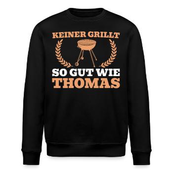 Keiner grillt so gut wie Thomas - Stanley/Stella Unisex Bio-Sweatshirt ROLLER - Schwarz - Vorne - Nik (191cm)