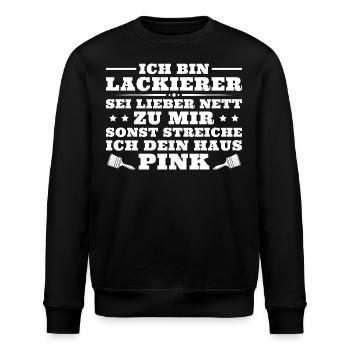 Malermeister Spruch Lackierer Geschenk - Stanley/Stella Unisex Bio-Sweatshirt ROLLER - Schwarz - Vorne - Nik (191cm)
