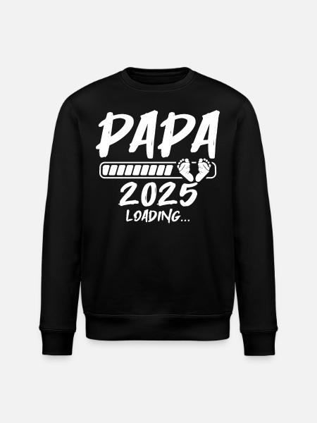 Werdender Papa 2025 Vatertag - Stanley/Stella Unisex Bio-Sweatshirt ROLLER - Schwarz