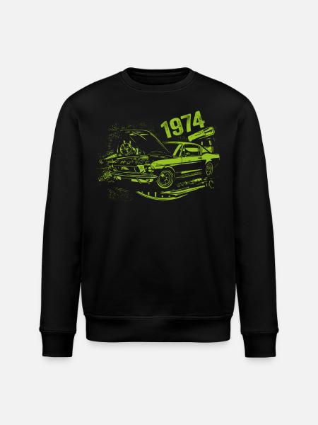 1974 Fødselsdag Vintage Model 1974 Vintage 1974 - Stanley/Stella økologisk unisex-sweatshirt ROLLER - sort