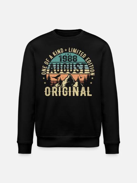 August 1988 - Født i august 1988 - Fødselsdag - Stanley/Stella økologisk unisex-sweatshirt ROLLER - sort