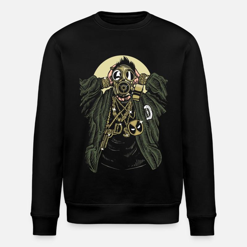 Gasmask Gangsta - Stanley/Stella Unisex Bio-Sweatshirt ROLLER - Schwarz